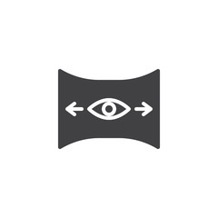 Panorama view vector icon. filled flat sign for mobile concept and web design. Panoramic eye simple solid icon. Symbol, logo illustration. Pixel perfect vector graphics