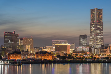 Fototapeta premium Yokohama bayside city view , Minato Mirai 21 area is a seaside urban area in central Yokohama whose name means 