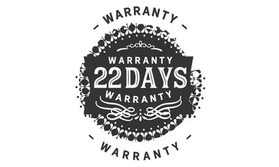 Fototapeta na wymiar 22 days warranty icon stamp