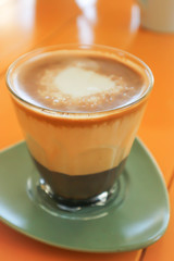 cappuccino or latte or hot coffee