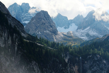 The view of Ehrwalder mountains from the trek to Seebensee, Austria