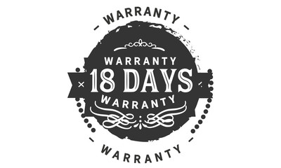 Fototapeta na wymiar 18 days warranty icon stamp