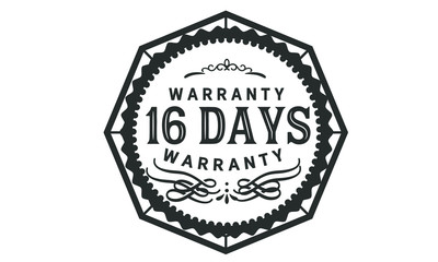16 days warranty icon stamp
