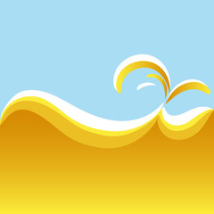 Abstract background of a splashing beer, a beer sea party. For banners and postcards. Vector illustration.
