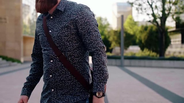 Businessman checking the time