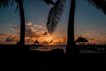 Sunrise over the Caribbean sea