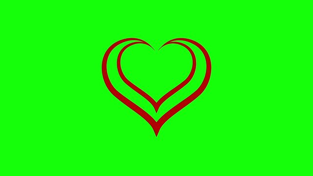 Animation of puzzle jigsaw heart. Disappearing pieces of the heart. Motion graphic video on green alpha channel