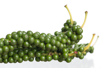 Fresh black pepper on white background