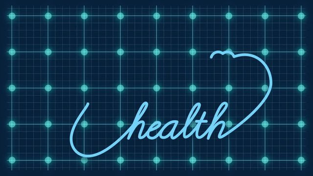 Health - stethoscope with heart icon. Healthcare medical concept motion graphic footage