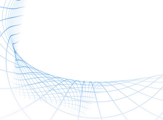 Fractal abstract background from graphic blue lines creating white squares