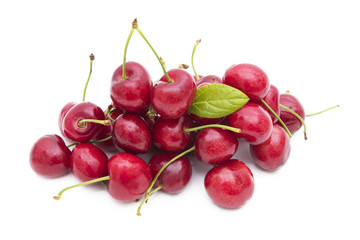 isolated cherries in white background
