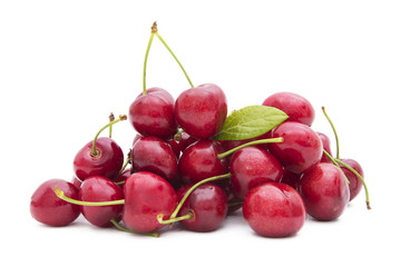 isolated cherries in white background
