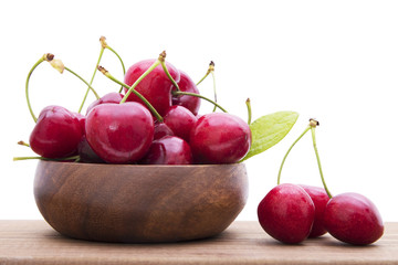 isolated cherries in white background
