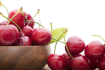 isolated cherries in white background