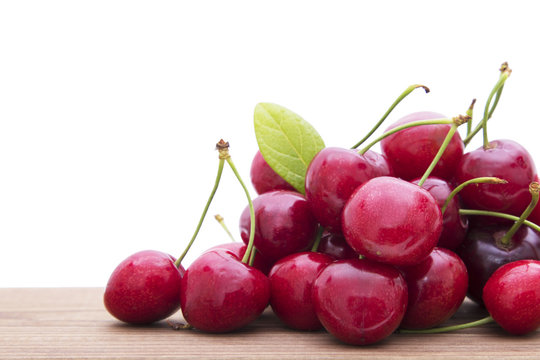 isolated cherries in white background