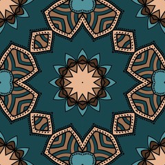 Floral Geometric seamless pattern. Decorative art deco style. Vector illustration for design