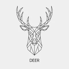Rolgordijnen Abstract polygonal the head of a deer. Geometric linear animal. Vector. © Marinika