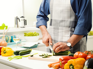 Man preparing lunch in the kitchen