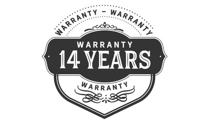 14 years warranty icon stamp