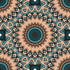 Floral Geometric seamless pattern. Decorative art deco style. Vector illustration for design