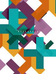 Multicolored abstract geometric shapes, geometry background for web banner