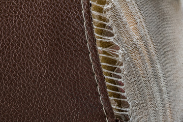 Close-up Tear of Brown Car Seats texture Abstract background