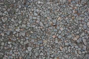 road background blurred and shallow pebbles with stones