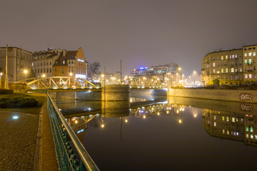 Night view of Wroclaw. Wroclaw is the largest city in western Poland and historical capital of Silesia