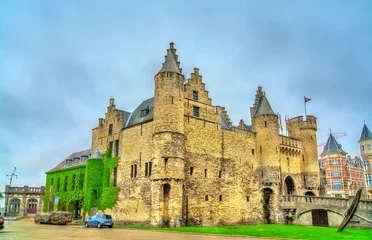 Foto op Canvas Het Steen, a medieval fortress in Antwerp, Belgium © Leonid Andronov