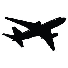 Airplane silhouette - obrazy, fototapety, plakaty