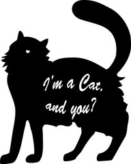 silhouette of a cat with the inscription
