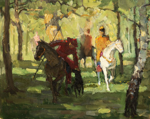 oil painting, portrait, handmade