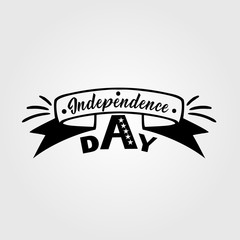 United Stated Independence Day lettering. Fourth of July typographic design in USA. Hand lettering illustration for greeting card, poster, banner, flayer, postcard, web. Vector typographic