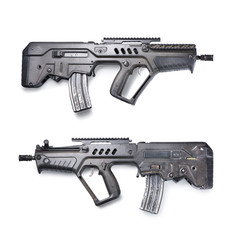 assault rifle on white background