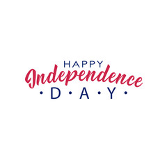 United Stated Happy Independence Day lettering. Fourth of July typographic design in USA. Hand lettering illustration for greeting card, poster, banner, flayer, postcard, web. Vector typographic