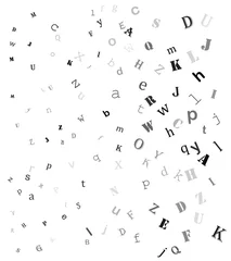 Foto op Plexiglas falling random letters, alphabet beautiful background design © wektorygrafika