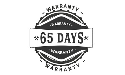 65 days warranty icon stamp