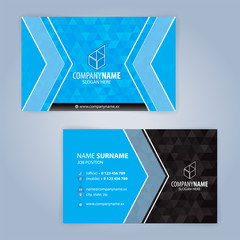 Business card template. Blue and Black, Illustration Vector10