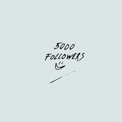 5000 followers. Vector illustration for social network friends.