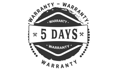 5 days warranty icon stamp