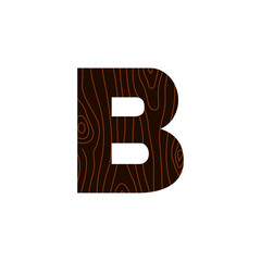 Vector Logo Letter B Wood Texture