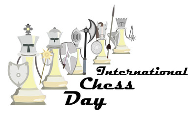International Chess Day, illustration with stylized knight chess