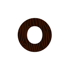 Vector Logo Letter O Wood Texture