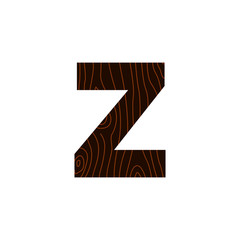 Vector Logo Letter Z Wood Texture