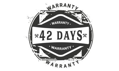42 days warranty icon stamp