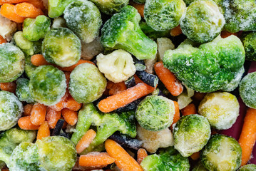 frozen vegetables closeup