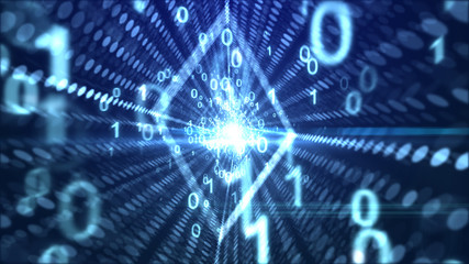 Abstract blue background from dots and bits