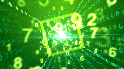 Abstract rhomboid pipeline with numbers