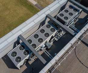 Ventilation system on the roof of the building, hvac.