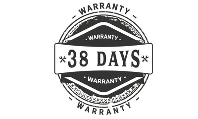 38 days warranty icon stamp